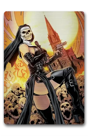 Murder Nun Skull Church Metal Card