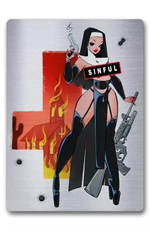 Murder Nun Pyro Sinful Metal Card