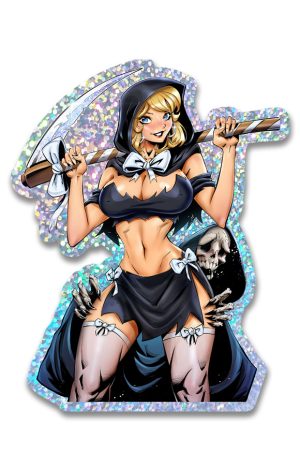 8" Glitter Death Becca Sticker